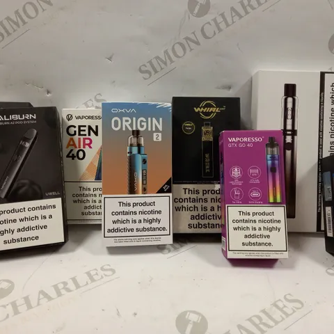 BOX OF ASSORTED ELECTRONIC CIGARETTES TO INCLUDE ELEAF ETC