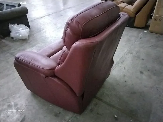 QUALITY BRITISH DESIGNER G PLAN KINGSBURY ELECTRIC RECLINING CHAIR CAPRI CLARET LEATHER 