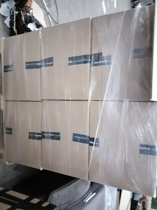 PALLET CONTAINING 6 BOXES OF ASSORTED HOUSEHOLD ITEMS TO INCLUDE ARTIFICIAL VINES AND STEERING WHEEL COVERS