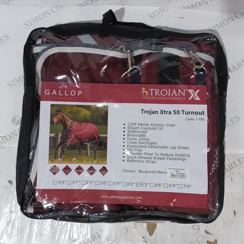 GALLOP TROJAN XTRA 50 TURNOUT IN BURGUNDY/NAVY