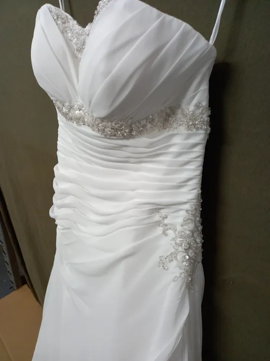 PHIL COLLINS BRIDAL WHITE EMBELLISHED WEDDING DRESS - SIZE UNSPECIFIED