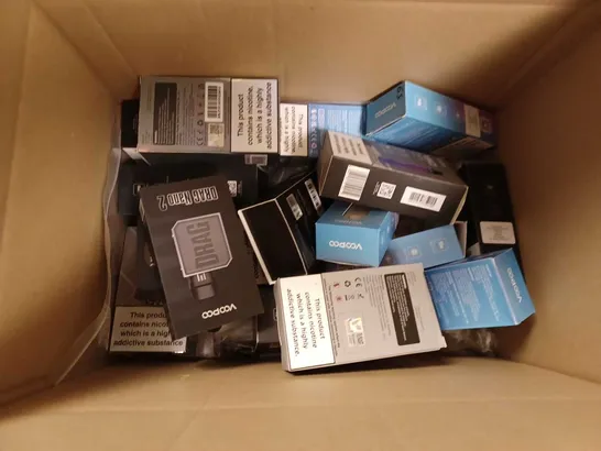 BOX OF APPROX 20 ASSORTED VAPES TO INCLUDE - VINCI X II MOD - VOOPOO DRAG S - VOOPOO DRAG NANO 2 ECT