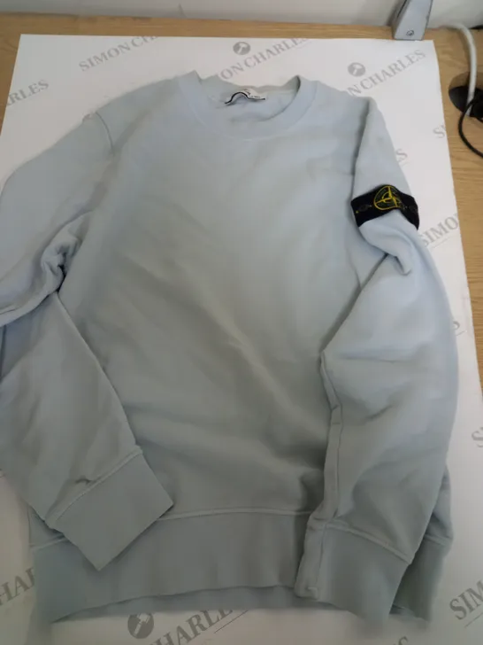 STONE ISLAND LIGHT BLUE BLANK JUMPER - S