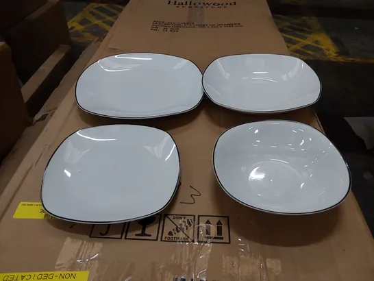 BOXED LATITUDE RUN KRYSTALIN PORCELAIN CHINA 24pc DINNERWARE SET (1 BOX)