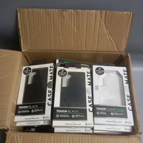 BOX OF APPROXIMATELY 20 CASEMATE TOUGH PHONE CASES FOR SAMSUNG GALAXY S22 ULTRA IN BLACK AND CLEAR