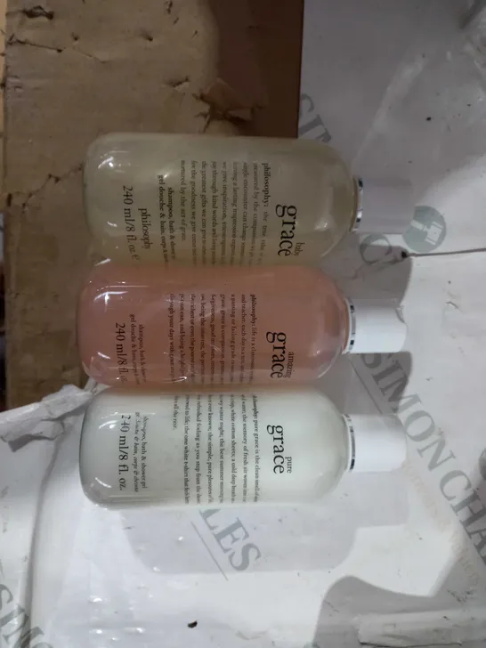 LOT OF 3 Philosophy Baby Grace Bath and Shower Gel 240ml