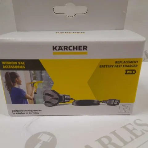 BOXED K'A'RCHER WINDOW VAC REPLACEMENT BATTERY FAST CHARGER WV6