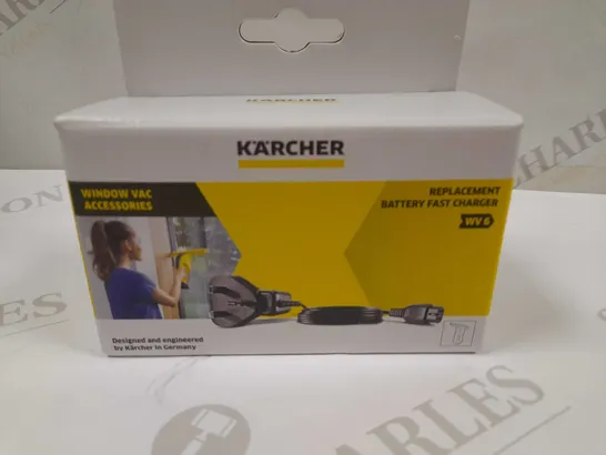 BOXED K'A'RCHER WINDOW VAC REPLACEMENT BATTERY FAST CHARGER WV6