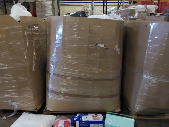 PALLET OF ASSORTED ITEMS INCLUDING: BEDDING, MATTRESS TOPPERS, BABY ITEMS