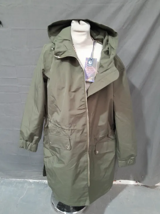 JOULES ELMFIELD GREEN WATERPROOF COAT - UK 18