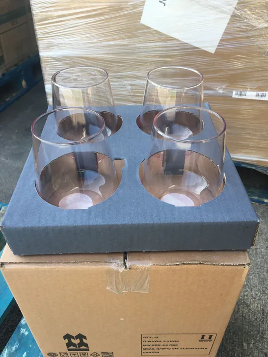 BOX OF 12 BRAND NEW GH MIXER BLUSH GLASSES 