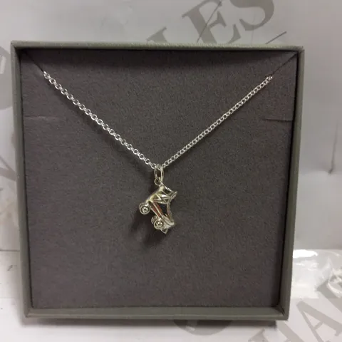 LILY CHARMED SILVER EFFECT ROLLERSKATE PENDANT NECKLACE