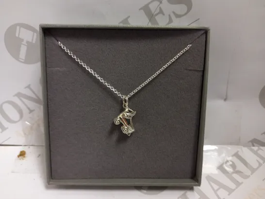 LILY CHARMED SILVER EFFECT ROLLERSKATE PENDANT NECKLACE