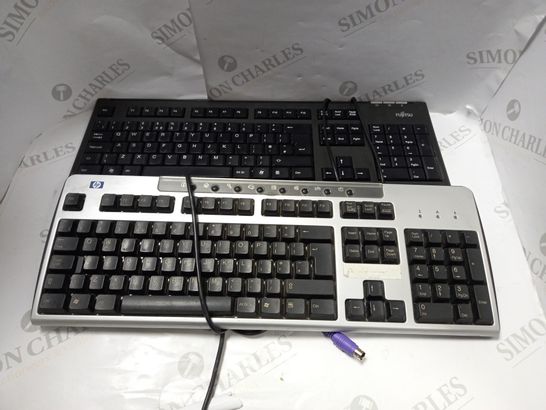 LOT OF 5 INDIVIDUAL COMPUTER KEYBOARDS TO INCLUDE HP AND FUJITSU 