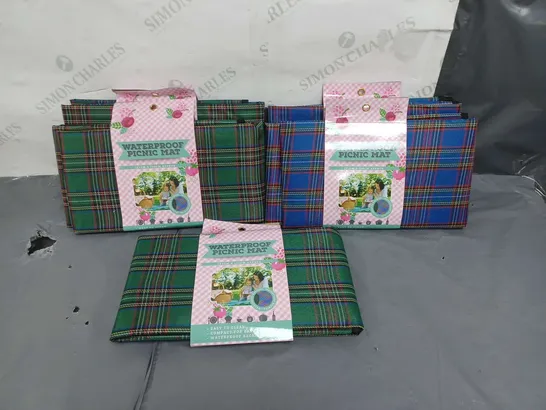 LOT OF 5 WATERPROOF PICNIC MATS APPROX. 125CM X 150CM