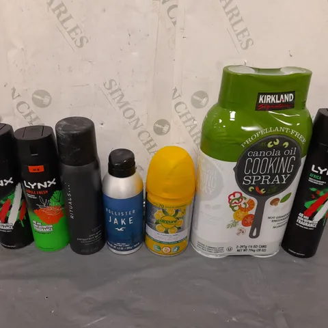 APPROXIMATELY 7 ASSORTED AEROSOL CANS TO INCLUDE LYNX, AIR FRESHNERS AND COOKING SPRAYS - COLLECTION ONLY