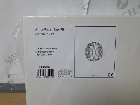 BRAND NEW BOXED DAR LIGHTING WHITE PAPER EASY FIT LANTERN 40CM DIAMETER 