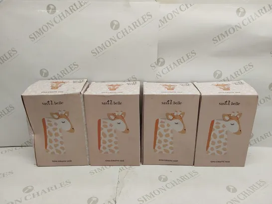 BOX OF APPROXIMATELY 4X BRAND NEW SASS & BELLE GINA GIRAFFE VASES 