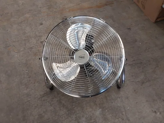 NEO HIGH VELOCITY CHROME METAL FLOOR FREESTANDING FAN - SIZE: 20" (