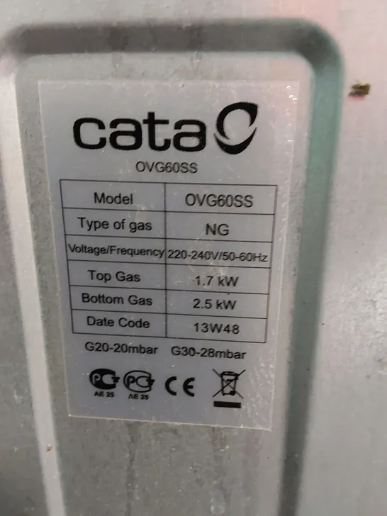 CATA OVG60SS 60CM SINGLE CAVITY GAS OVEN 