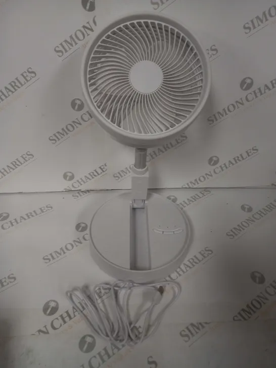 BELL & HOWELL RECHARGEABLE EXTENDABLE DESK & FLOOR FAN, WHITE