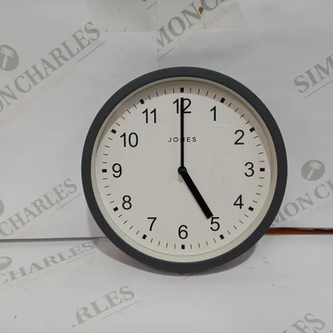 JONES CLOCKS GREY ANALOGUE WALL MOUNT CLOCK