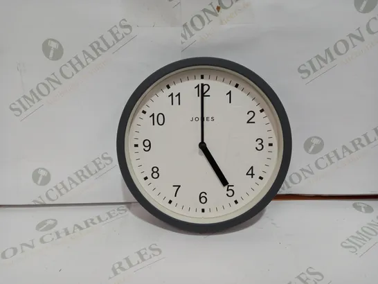 JONES CLOCKS GREY ANALOGUE WALL MOUNT CLOCK