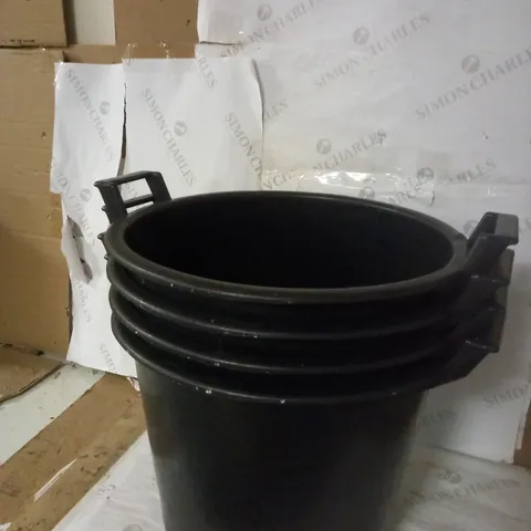 BOXED GRADE 1 SET OF 3 BLACK PLANTER TUBS