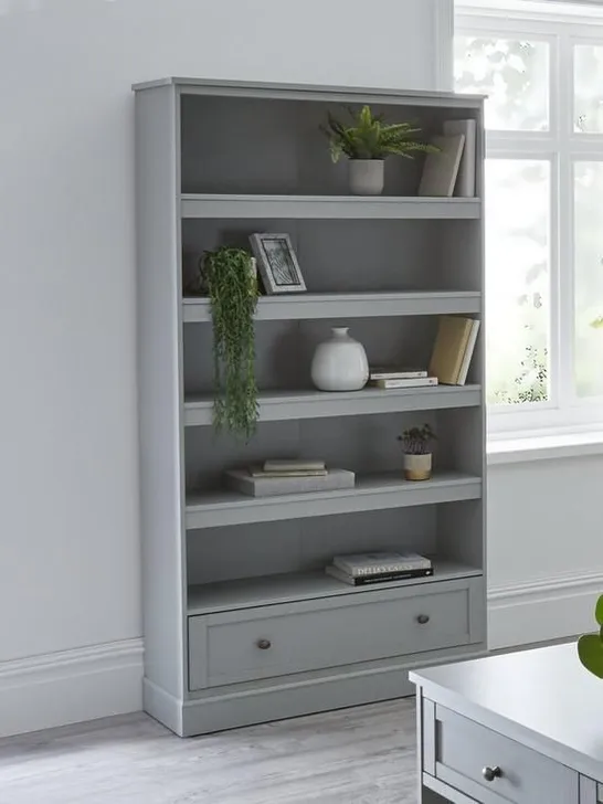 BOXED DARCY BOOKCASE LIGHT GREY 