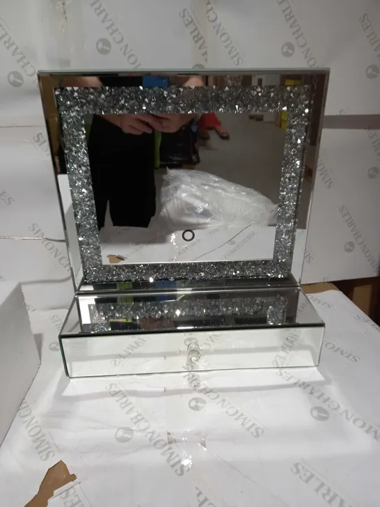 JULIEN MACDONALD LIGHT UP ENCAPSULATED CRYSTAL DRESSING TABLE MIRROR