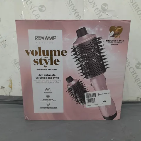 BOX OF 4 REVAMP PROFESSIONAL VOLUME AND STYLE 1200W BLOW DRY BRUSH INNOVATIVE ALL IN ONE VOLUMISONG STYLER 