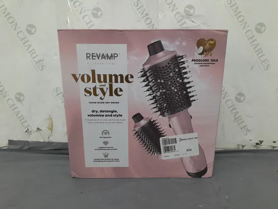 BOX OF 4 REVAMP PROFESSIONAL VOLUME AND STYLE 1200W BLOW DRY BRUSH INNOVATIVE ALL IN ONE VOLUMISONG STYLER 