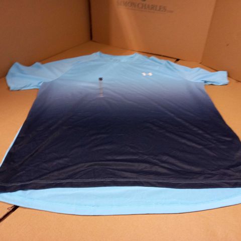 STYLE OF UNDER ARMOUR BLUE/LOGO CREW NECK TEE - LARGE