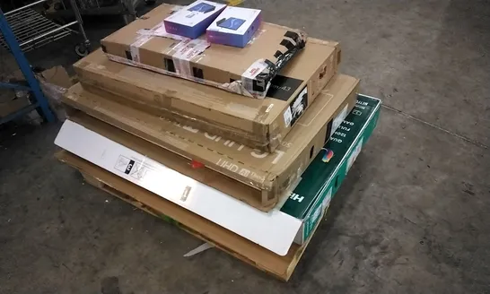 PALLET OF ASSORTED DAMAGED TV'S AND TABLETS 