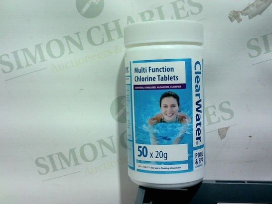 LOT OF APPROX. 3 ASSORTED ITEMS TO INCLUDE: CHLORINE TABLETS, POOL STARTER KIT, SUB ICRON WATER FILTER