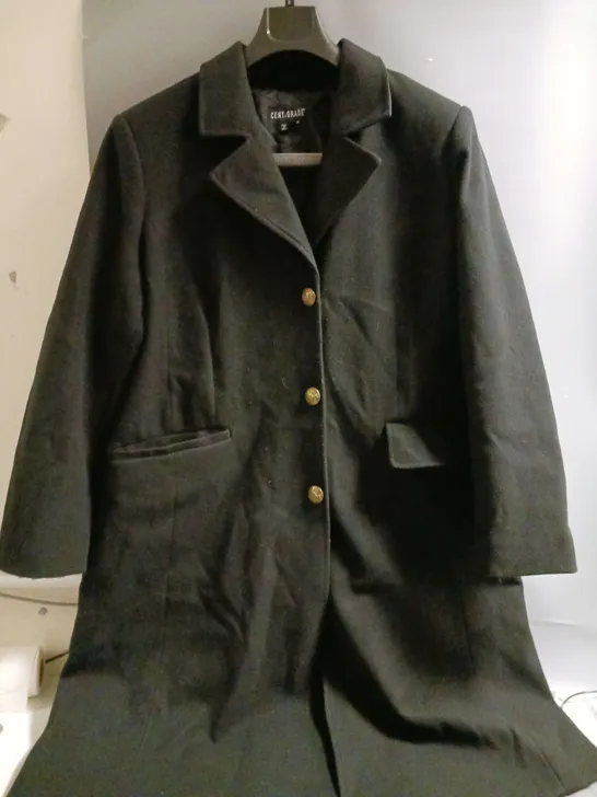 CENTIGRADE LONGLINE SINGLE BREASTED COAT BLACK 2XL