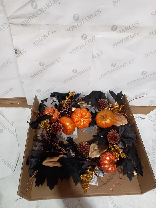 AUTUMN PRE LIT BLACK LEAF WREATH RRP £69.99