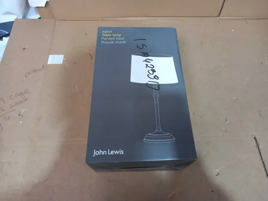 JOHN LEWIS ISABEL TABLE LAMP - PAINTED BASE, POLYSILK SHADE