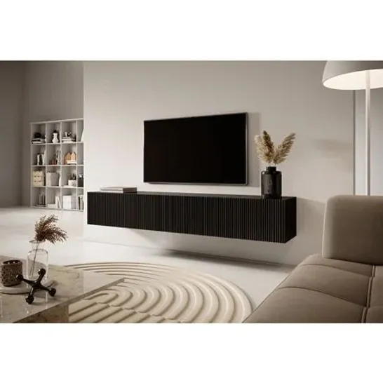 BOXED BLACK TV STAND FOR TV'S UP TO 75"