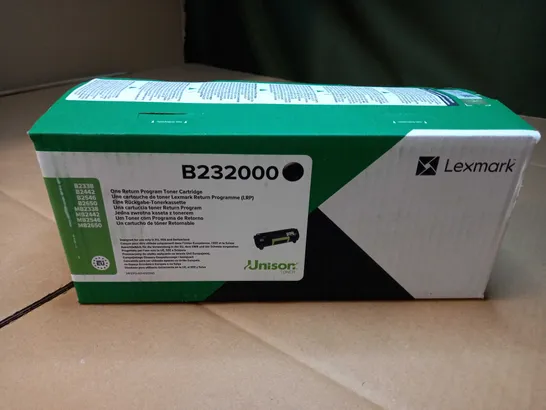 BOXED/SEALED LEXMARK B232000 BLACK ONE RETURN PROGRAM TONER CARTRIDGE