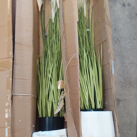 TWO BOXED LED PAMPASS GRASS ARTIFICIAL PLANTS