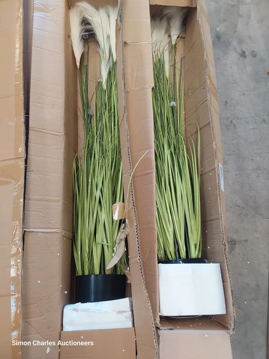 TWO BOXED LED PAMPASS GRASS ARTIFICIAL PLANTS