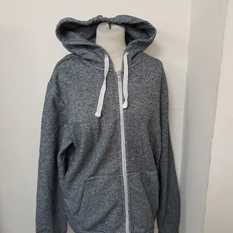 DIVIDED ZIPPED GREY HOODIE SIZE M