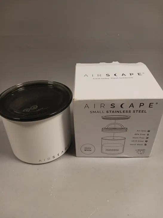 BOXED AIRSCAPE STAINLESS STEEL AIR TIGHT FOOD STORAGE CONTAINER - MATTE WHITE 