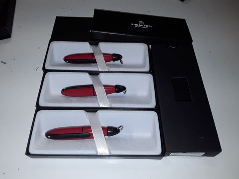 LOT OF 3 SHEAFFER ION CAPSULE PENS - RED