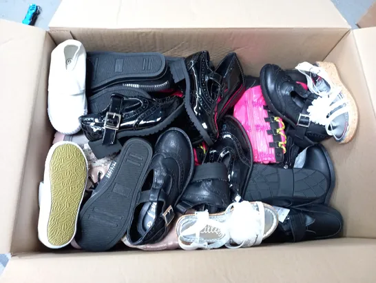 APPROXIMATELY 12 ASSORTED KIDS PAIRS OF SHOES IN VARIOUS COLOURS, STYLES, AND SIZES