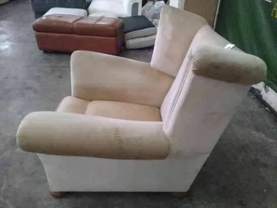 QUALITY DESIGNER ARMCHAIR - BEIGE FABRIC 