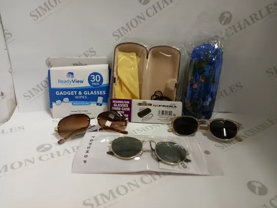 BOX OF APPROX 10 ITEMS INCLUDING ASSORTED GLASSES IN VARIOUS SHAPES AND COLOURS