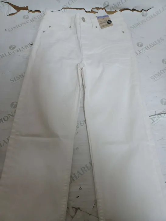 M&S THE SIENNA STRAIGHT LEG WHITE TROUSERS - SIZE 8