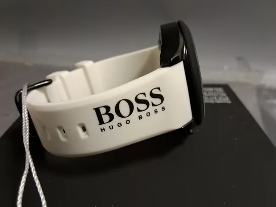 HUGO BOSS ALL STAINLESS STEEL BLACK DIAL GENTS WATCH 